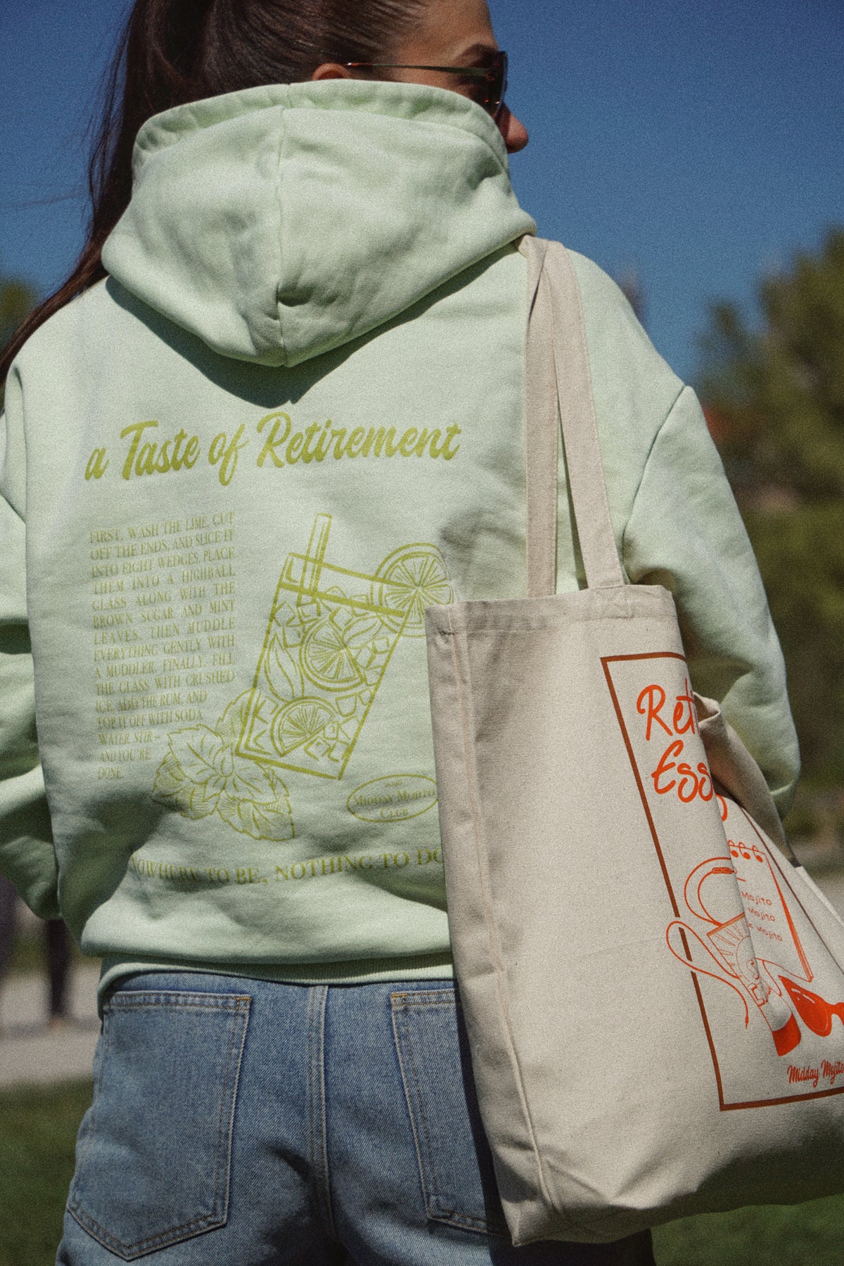 Urban Fit Hoodie Mintgrün, Detailansicht
