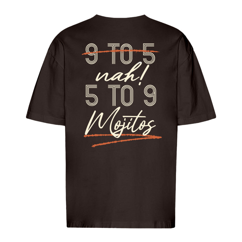 Oversize T-Shirt in Braun, Rückansicht